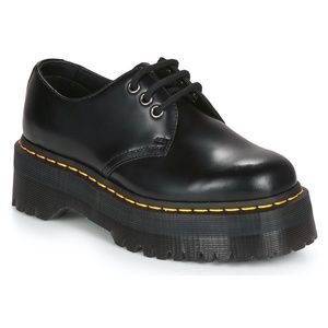 Dr. Martens Women's 1461 Quad Platform Retro Black Smooth US 9/9.5